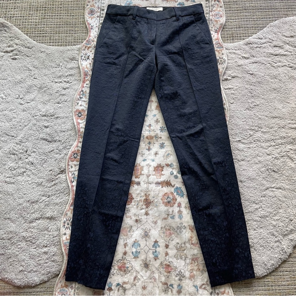 Burberry Low Rise Navy Jacquard Pants